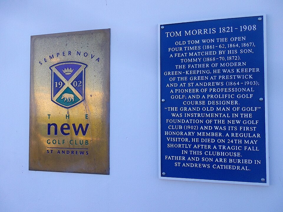 Sign honoring Old Tom Morris in St Andrews